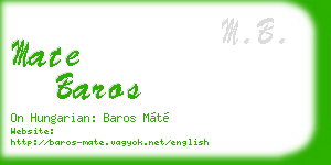 mate baros business card