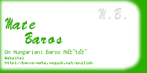 mate baros business card